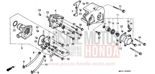 PANNEAU CARTER-MOTEUR G./ POMPE A EAU VFR750RK de 1989